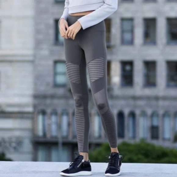 ALO Yoga Gray Moto leggings Small - Picture 8 of 8